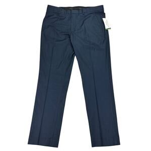 Perry Ellis Mens Slim Fit Non-Iron Stretch Dress Pants Eclipse Blue 36x32
